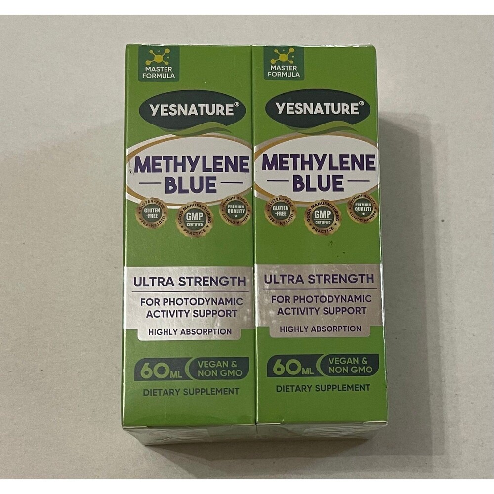 YESNATURE Methylene Blue Ultra Strength 60 ML 2 Pack New Factory Sealed